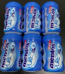 6 Pack Mentos Pure Fresh Fresh Mint Chewing Gum 50 Pieces Bottles BULK