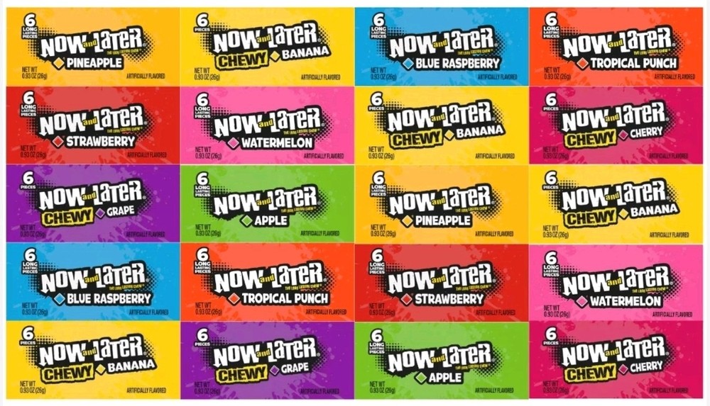 NOW AND LATER! 🍬Craving something sweet that lasts? Grab your Now and Later c