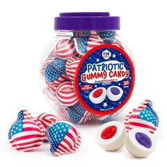 Patriotic Candy – Gummy Balls – 30 Count – 19 Oz Jar – 4th of July Candy