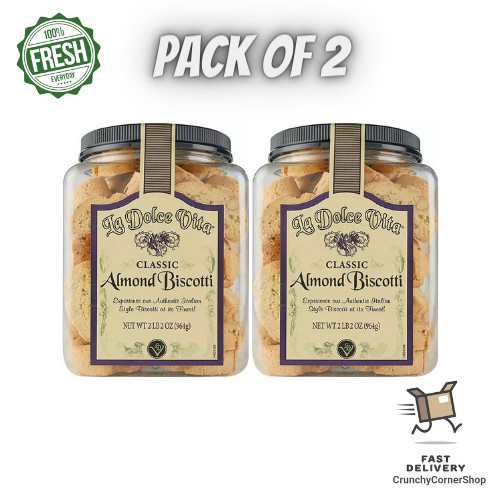 2 Pack La Dolce Vita Classic Almond Biscotti (34 oz.)