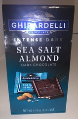 🔵 New Ghirardelli Squares Dark Chocolate Intense Dark Sea Salt Almond 4.12oz