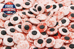 HALF POUND Bag-Bloody Candy Eyeballs for School Projects 8 Ounce-Edible Hard Can