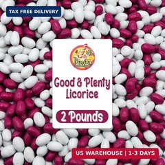 Good And Plenty Candy, 2 Pound Bulk Bag, Fat Free Treat, Pink & White Nostalg…