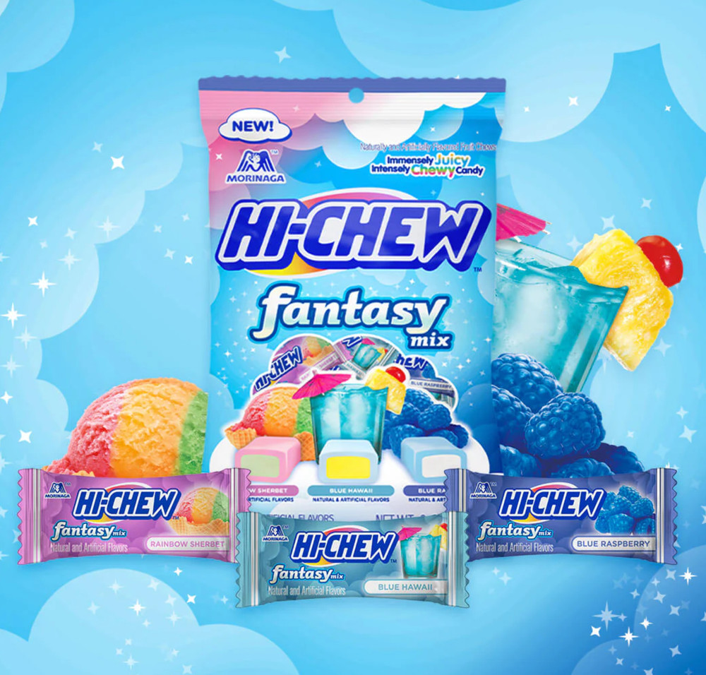 Hi Chew Candy Fantasy Mix – Rainbow Sherbet, Blue Hawaii, and Blue Raspberry 3oz
