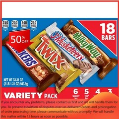 Snickers, Twix, Milky Way & More Full Size Chocolate Candy Assortment Candy-18ct