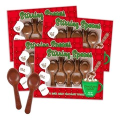 4 PK – Chocolate Stirring Spoons • Drinking Accesories For Hot Cocoa & Coffee