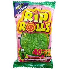 24x Rips Rolls Watermelon Fruit Slice Drink Beverage Flavor Bulk Sealed Lot 1.4o