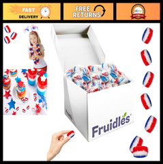 250-Pack Patriotic Cherry Barrels Candy – Red, White & Blue Hard Treats, Kosher,