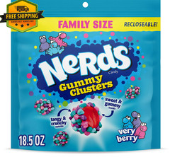 NERDS Gummy Clusters – Caramel and Very Berry, Crunchy and Chewy, 18.5 oz Bag