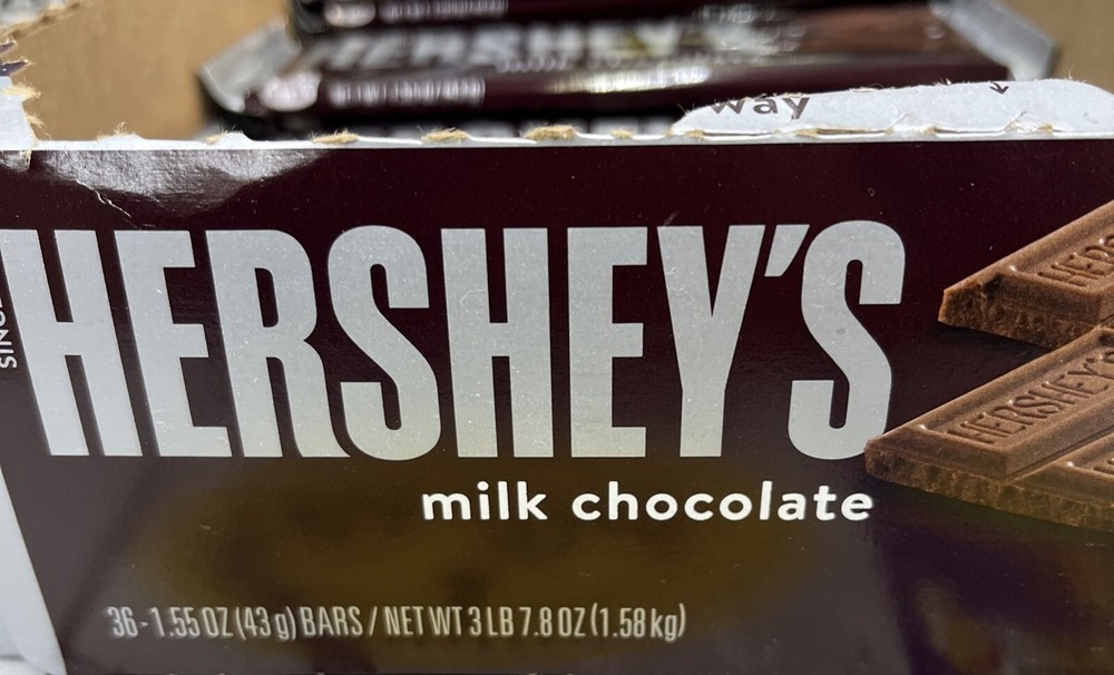 Box Of Milk Chocolate Standard Size (1.55oz) Hershey Bar, 36 Count