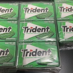 4 Boxes Trident Spearmint Sugar Free Gum 12 Packs of 14 Pieces BULK
