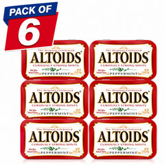 Altoids Classic Peppermint Breath Mints 1.76 oz Tin Pack of 6 Fresh Mints