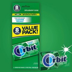 Sugar-Free Spearmint Chewing Gum Bulk Pack- 14ct/8pk