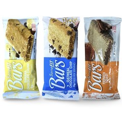 3 Flavor Benefit Bar Variety Featuring Banana Chocolate Chunk, Oatmeal Chocolate