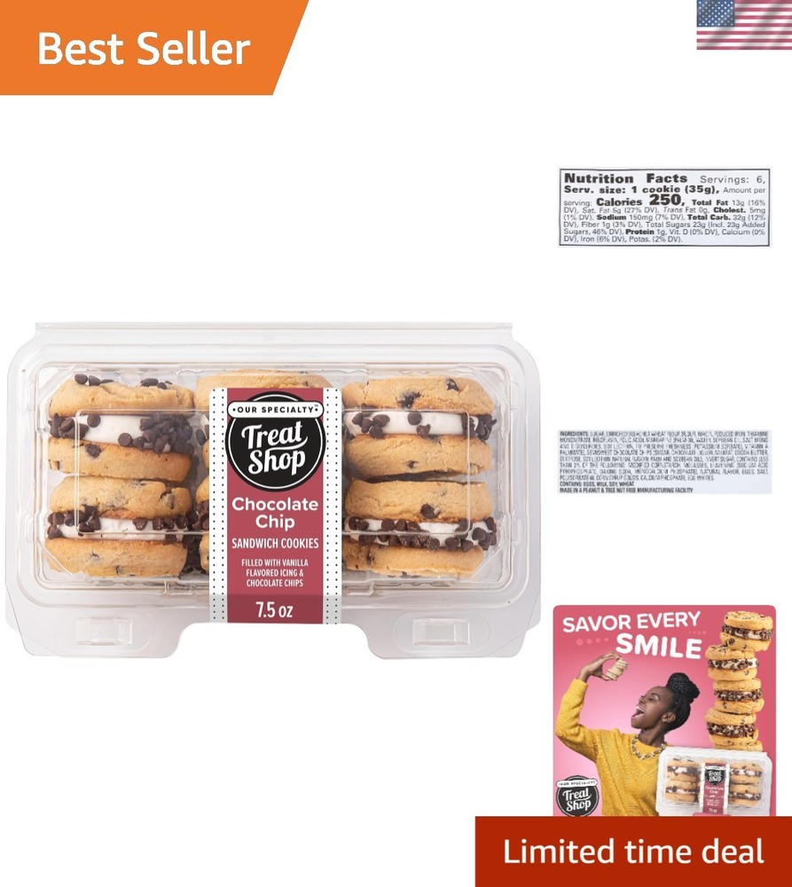 Kosher Chocolate Chip Cookies with Vanilla Icing, 6 Count for Every Celebration