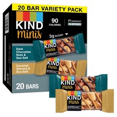 KIND Minis Dark Chocolate Nuts & Sea Salt, Caramel Almond & Sea Salt