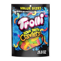 Sour Brite Crawlers, Candy, Cherry-Lemon, Strawberry-Grape & Orange-Lime, Sweet