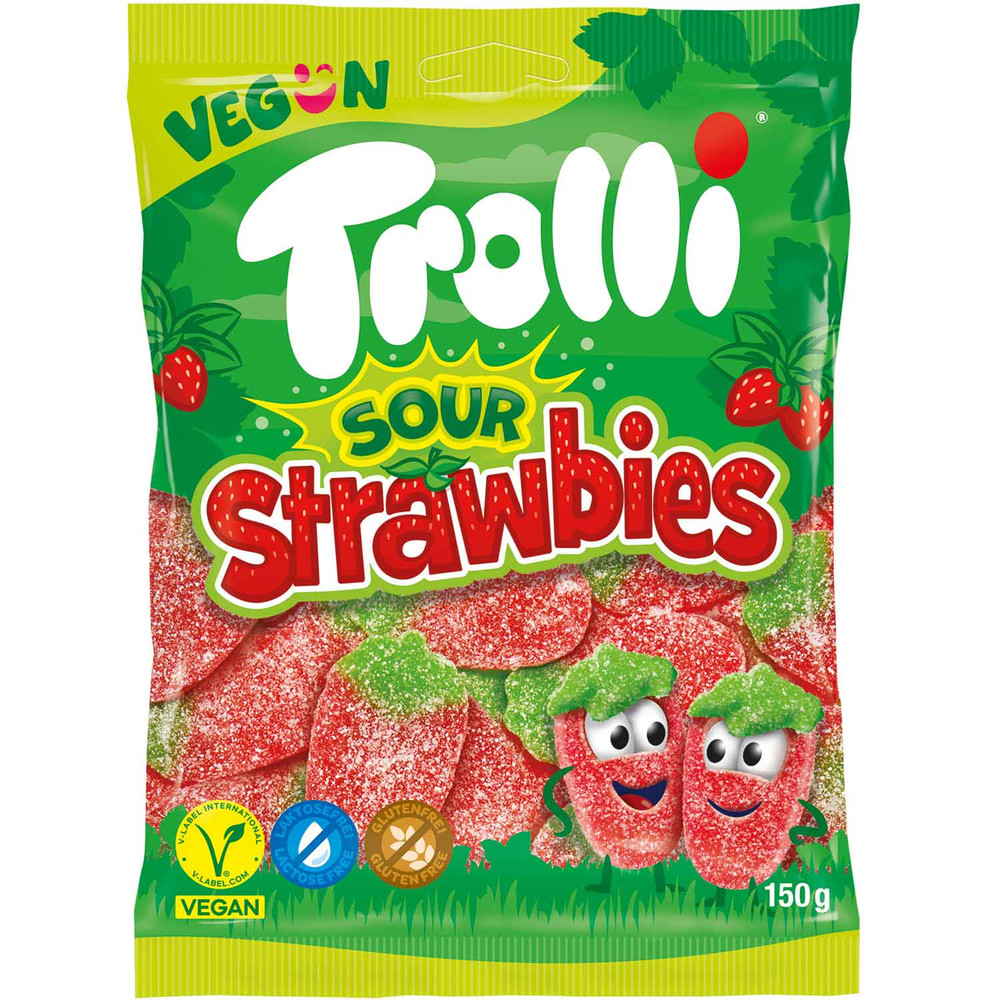 Trolli gummies SOUR STRAWBIES Strawberry flavor -150g/5.29 oz FREE SHIPPING