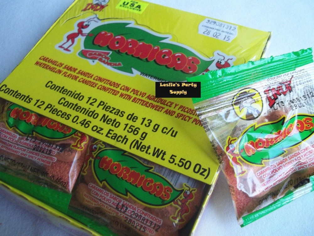 Hormiga Indy Watermelon flavor candies w/bittersweet & spicy powder 12-pcs 5-oz