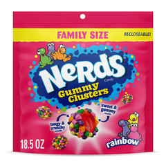 NERDS gummy clusters,candy, rainbow,crunchy and gummy, 18.5 oz bag…