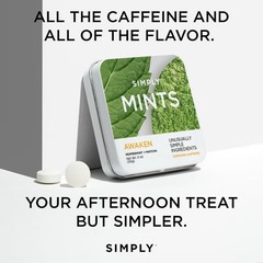 SIMPLY MINTS Caffeinated Natural Peppermint 1.1 Ounce (Pack of 6), Green