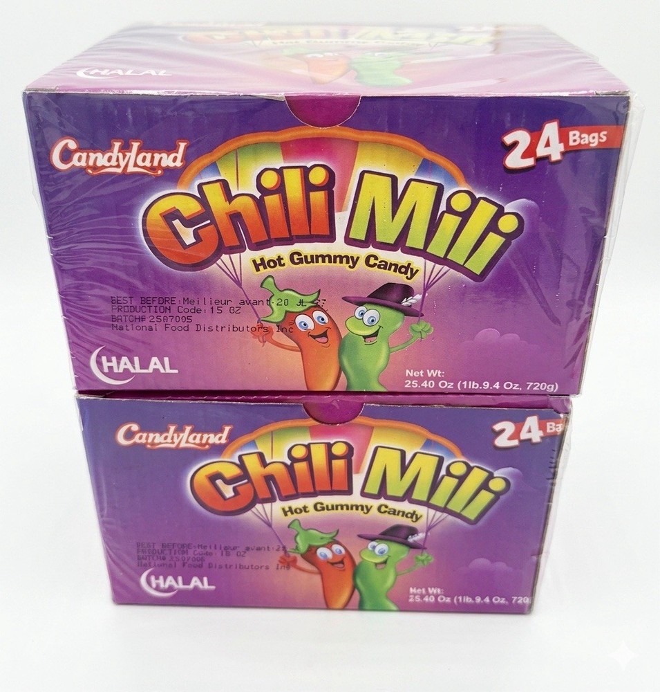 Candyland Chili Mili Hot Gummy Candy 24 Count Box Halal Imported Candy