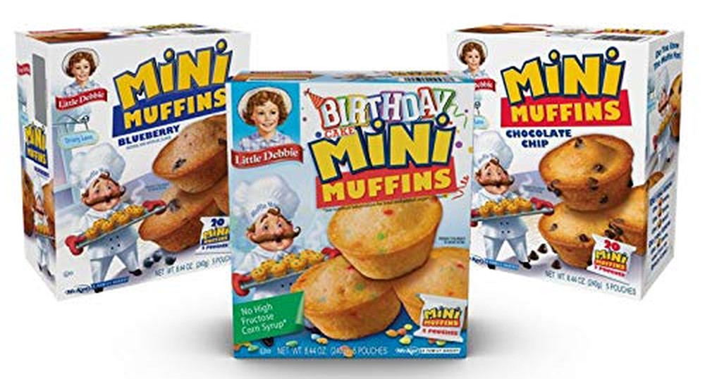 Mini Muffin Variety Pack, Birthday Cake, Blueberry, Chocolate Chip (2 Boxes Each
