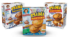 Mini Muffin Variety Pack, Birthday Cake, Blueberry, Chocolate Chip (2 Boxes Each