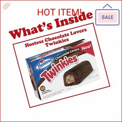 Hostess Chocolate Cake Twinkies, 10-Count Individually Wrapped Chocolate Sponge
