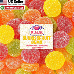 Sunkist Fruit Gems 1 Pound Bulk Bag Soft Candy Individually Wrapped Treats USA