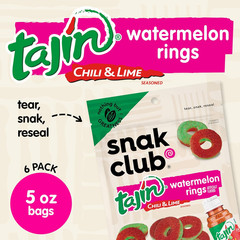 Tajin Watermelon Rings Gummy Candy, Fruit Candy Gummies with Chili and Lime Seas