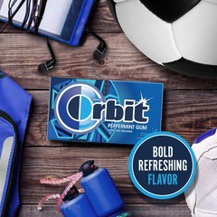 ORBIT Peppermint Sugar Free Gum Individually 14 Count (Pack of 12), No Color