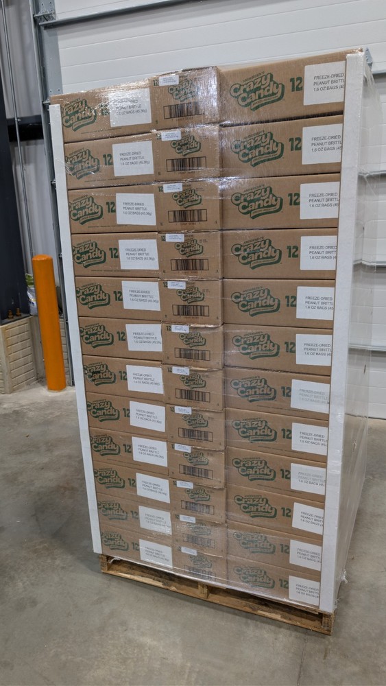Andersen’s Crazy Candy Freeze Dried Peanut Brittle Full Pallet 156 Cases