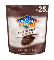 Blue Diamond Almonds, Oven Roasted Cocoa Almonds, Dark Chocolate 25 Oz. 2 Pack