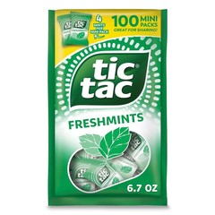 Tic Tac Freshmints, Bulk Bag with 100 Mini Packs 4 Mints Each, 6.7 oz