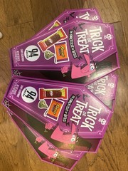 5 brand new boxes of mixture of halloween candy with 94 individual pieces perbox