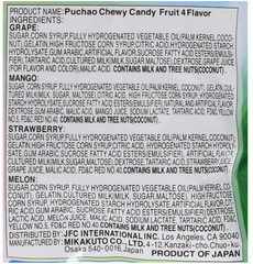 4 BAGS UHA Mikakuto Japan Puchao Puchao Chewy Candy 4 Flavor Fruit Mix 3.52oz