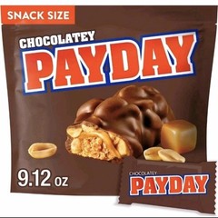 PayDay Chocolatey Snack Size Milk Chocolate Peanut Caramel Bars Bag BB:04/2026