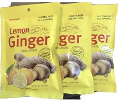 Lemon Ginger Hard Candy 100g X 3 BAGS Gluten Free