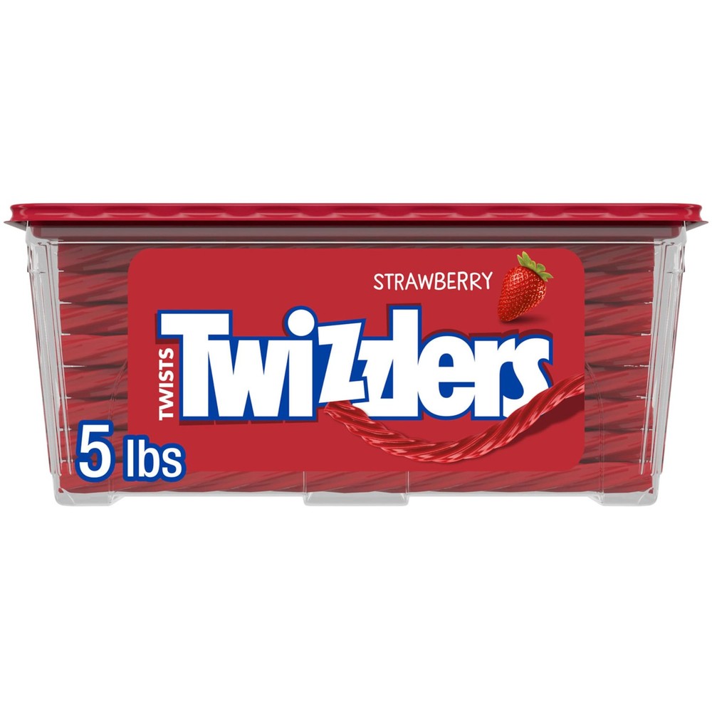 TWIZZLERS Twists Strawberry Flavored Licorice Style, Chewy Holiday Candy Tub,…