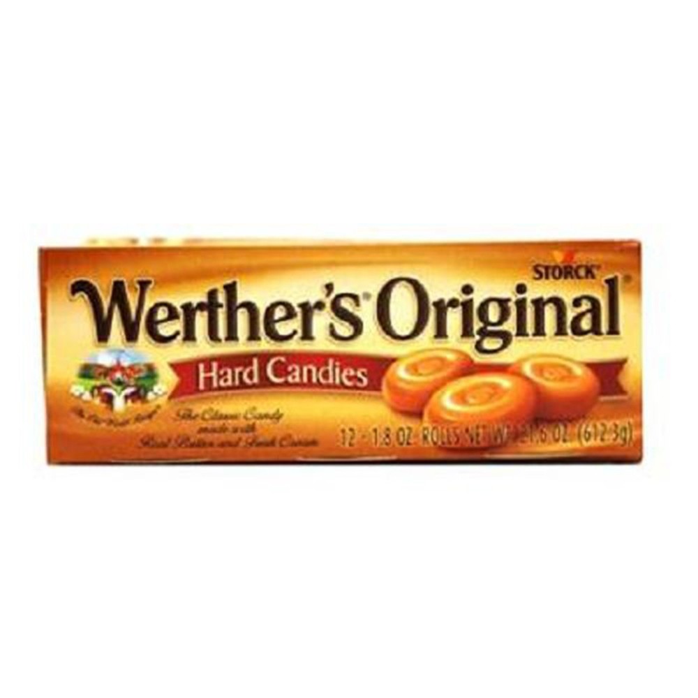 Werthers, Original Hard Candy Rolls, Count 12 (1.8-oz) – Sugar Candy / Grab