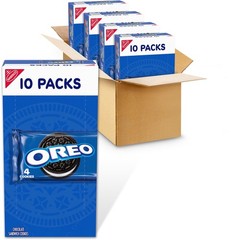 OREO Chocolate Sandwich Cookies, 40 Snack Packs 4 Cookies Per Pack, 4 Boxes