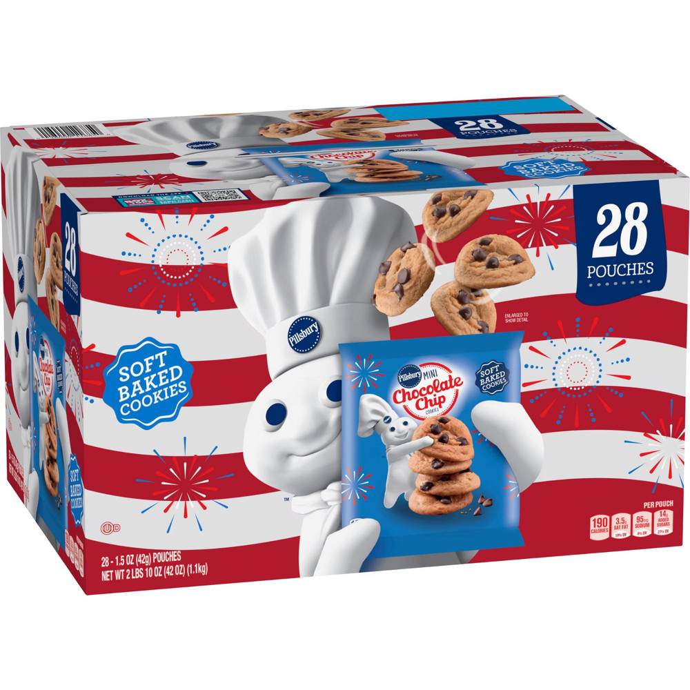 Pillsbury Soft Baked Mini Chocolate Chip Cookies, 1.5 oz., 28 pk. Free Shipping