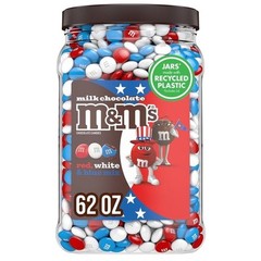 m&m’s RED, WHITE & BLUE PATRIOTIC MIX 62 OZ Milk Chocolate Candy Pantry Jar!🇺🇸