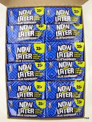 Now and Later Blue Raspberry Candy Chews 6-pc 24 Count Bars Candies Bulk Taffy