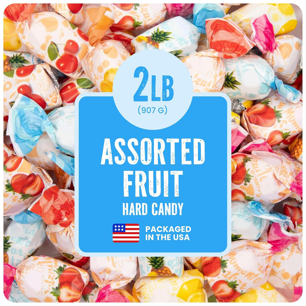 Assorted Fruit Hard Candy Individually Wrapped by , 2 Lbs of Fruit Candy with a