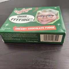 A CHRISTMAS STORY 8 oz Fudge Creamy Chocolate Ralphie OHHH…FFFFUDGE!! Box