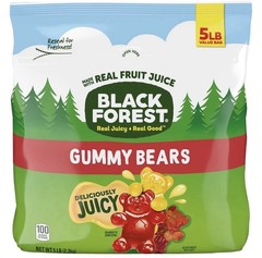 Black Forest Gummy Bears Candy, Made with Real Fruit Juice, Resealable 5-Pound B