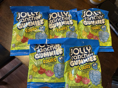 Jolly Rancher Sours Gummies Candy, 5 Bags, 184 g Bagged Snack