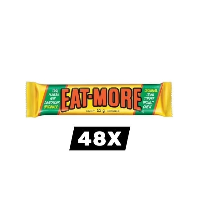 48 x Eat-more Chocolate Bars dark toffee chocolate, 52g – FREE SHIPPING